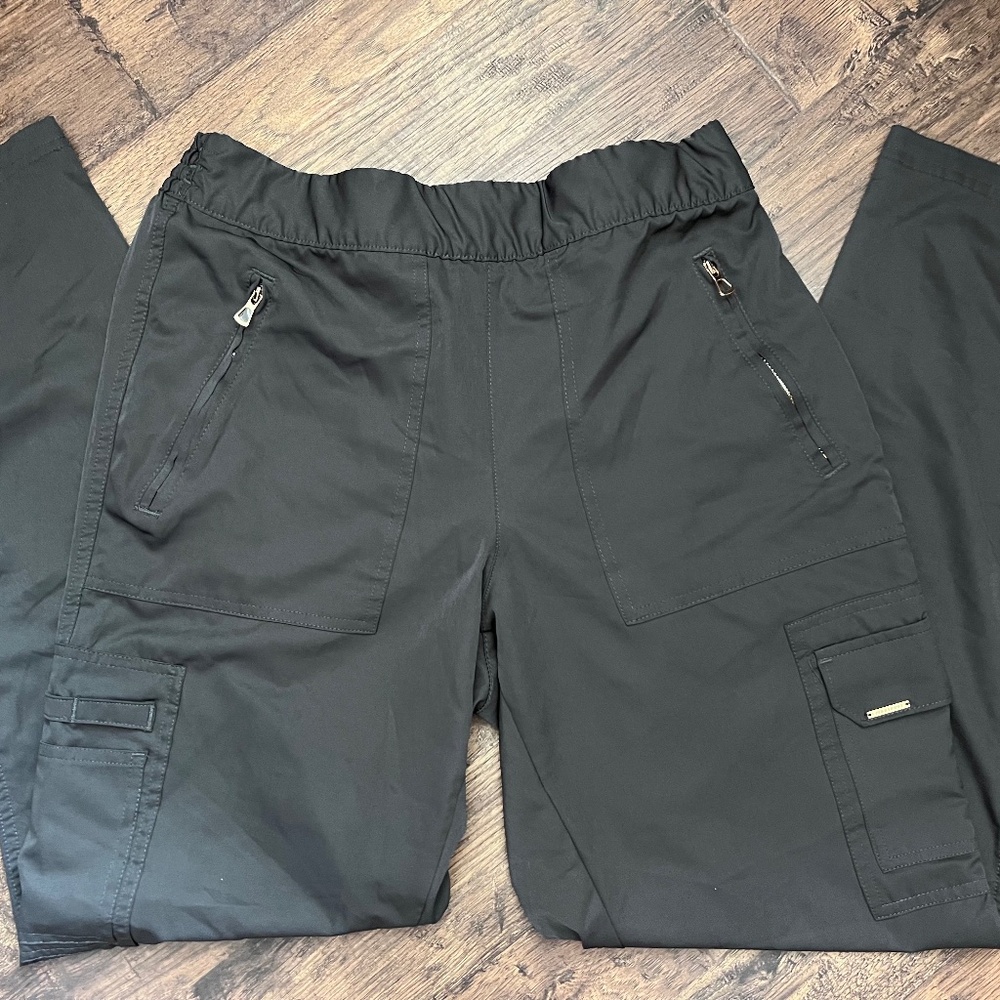 Lauderdale Straight Leg  Black Dark Charcoal Gray Scrub Pant Size Medium